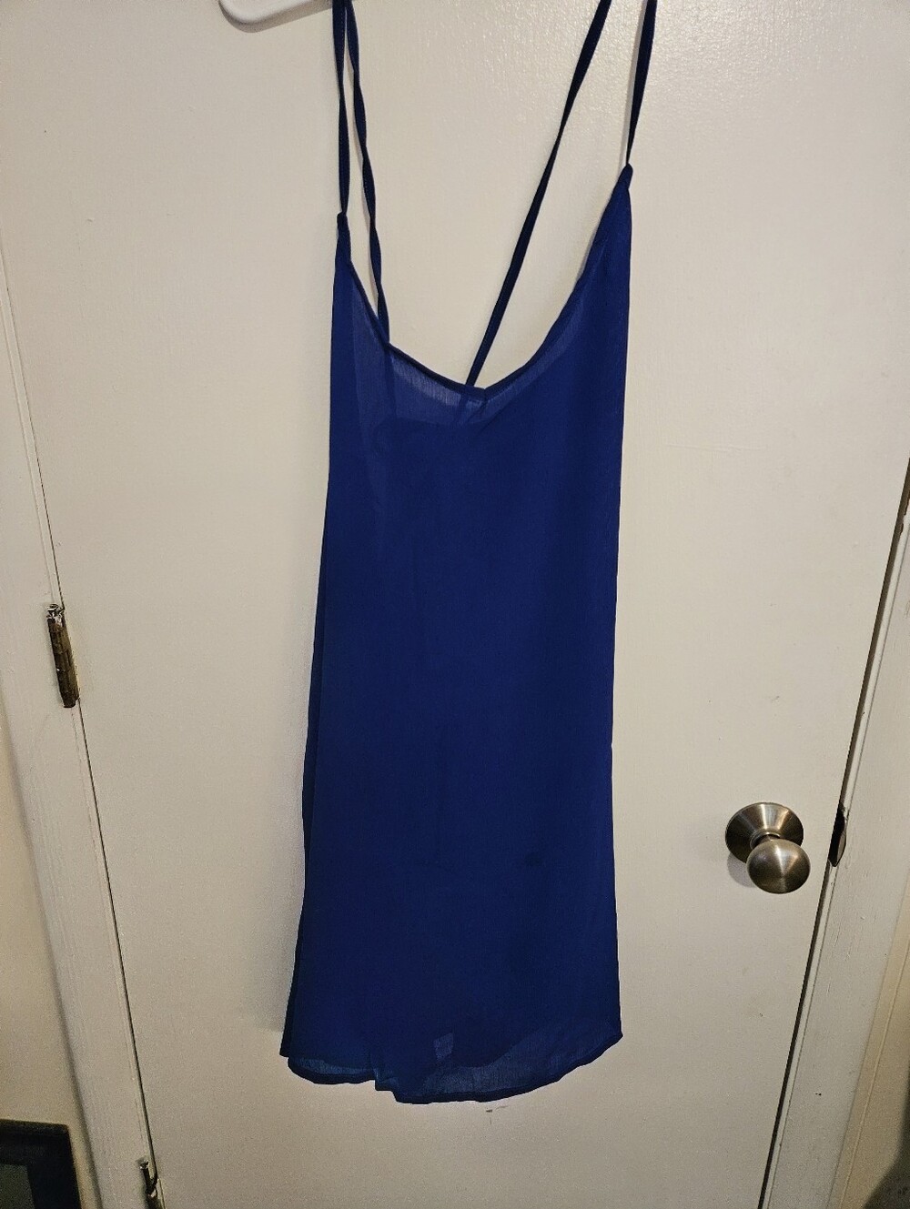 Sheer Royal Blue Swim Coverup Slip Dress
